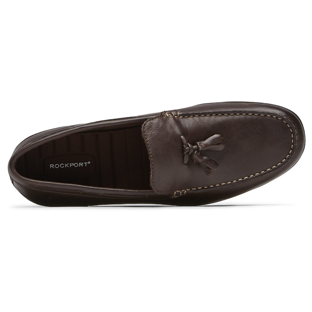 Mocasines Rockport Hombre Mexico - Malcom Tassel Marrom Oscuro - YSMAH9432